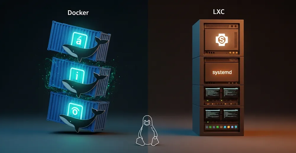 Docker vs LXC on Debian Header